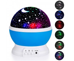 Luminária Projetor Estrela 360º Galaxy Abajur Cor da Base Azul 